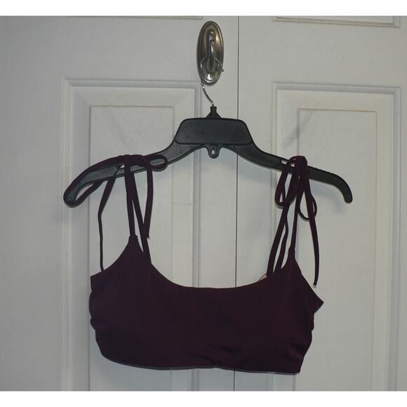 Chelsea28 Women's Easy Retro Tie Strap Bikini Top Purple Nectar Large MSRP $49 - Picture 1 of 3